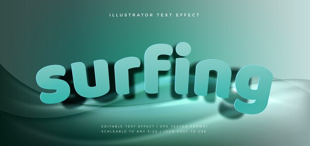 Surfing ocean theme text style schriftart effekt