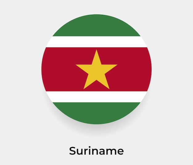 Suriname-Flaggenblasenkreis runde Formikonen-Vektorillustration