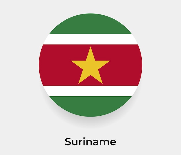 Suriname-flaggenblasenkreis runde formikonen-vektorillustration