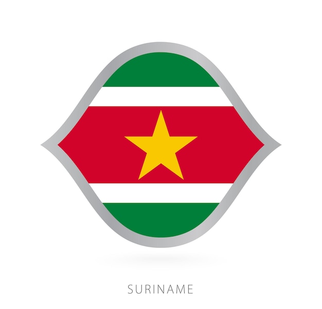 Suriname Nationalmannschaftsflagge im Stil für internationale Basketballwettbewerbe