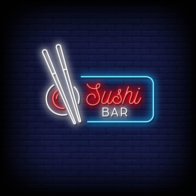 Sushi bar neon signs style text