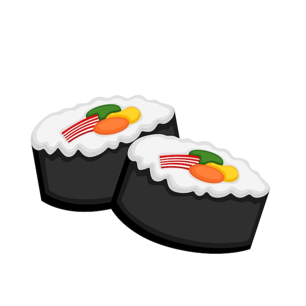 Vektor sushi-essen japanische koreanische asiatische cartoon-illustration vektor-clipart