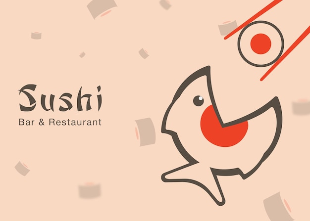 Sushi-japanische lebensmittel-vektorillustration