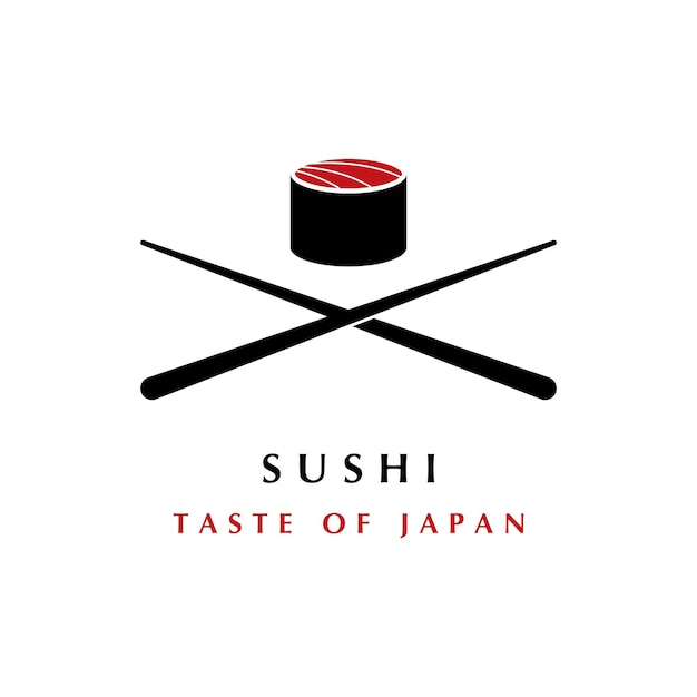 Sushi-logo-vektor mit slogan-vorlage