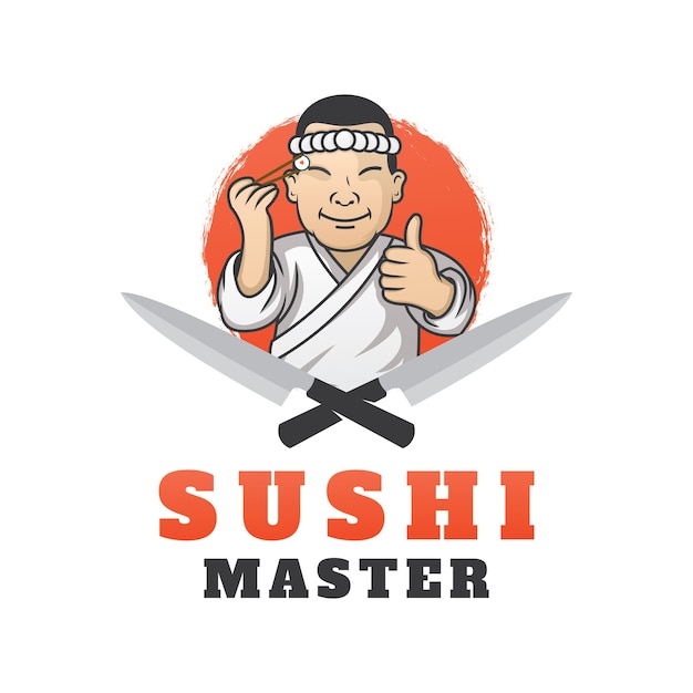 Sushi master logo template design