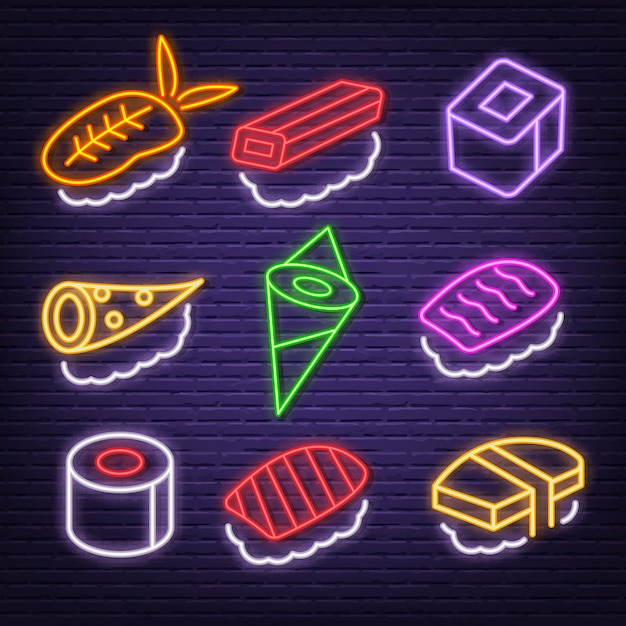 Sushi-neon-symbole