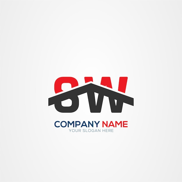 SW oder WS Creative Modern Letters Logo-Design-Element
