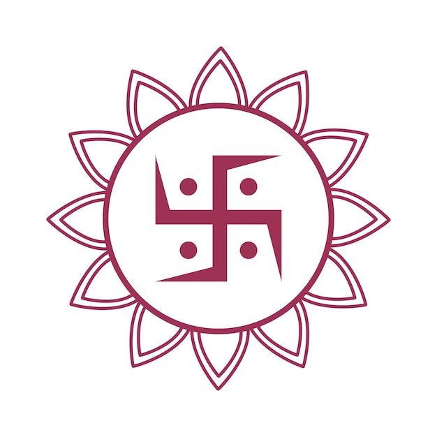 Vektor swastika-symbol der hinduistischen kultur