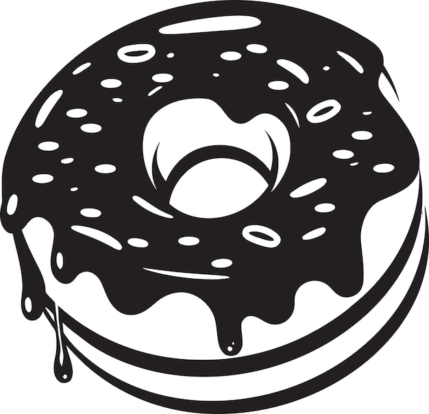 Sweet swirls donut emblem design süßwaren charisma ikonischer donut vektor