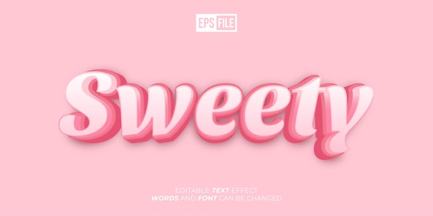Sweety bearbeitbarer Text 3D-Glanz-Schriftart