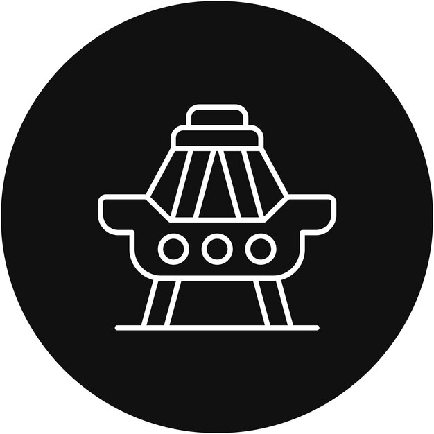 Vektor swinging ship icon vektorbild kann für vergnügungspark verwendet werden