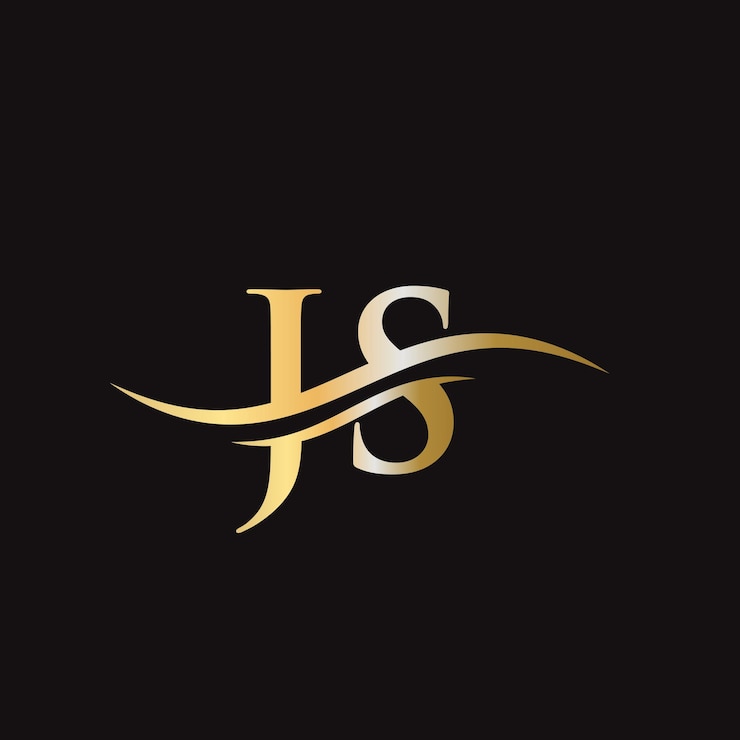 Vektor swoosh letter js logo design für geschäfts- und firmenidentität water wave js logo