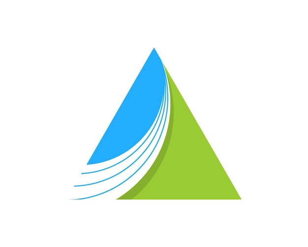 Swoosh-wachstum im dreieckigen logo