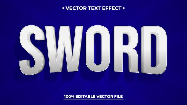 Sword-Text-Effekt-Vorlage-Design mit 3D-Stil für Geschäftsmarke und Logo