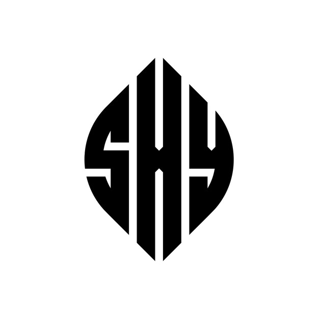 Sxy-kreisbuchstaben-logo-design mit kreis- und ellipseform sxy-ellipse-buchstaben mit typografischem stil die drei initialen bilden ein kreis-logo sxy kreis-emblem abstract monogramm buchstaben-marke vektor