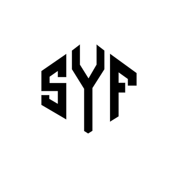 Vektor syf buchstaben-logo-design mit polygon-form syf polygon- und würfelform-logosign syf hexagon-vektor-logoschablone weiße und schwarze farben syf monogramm-geschäfts- und immobilien-logo