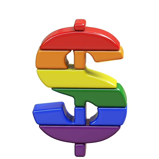 Symbol 3d aus lgbt-flaggenfarben