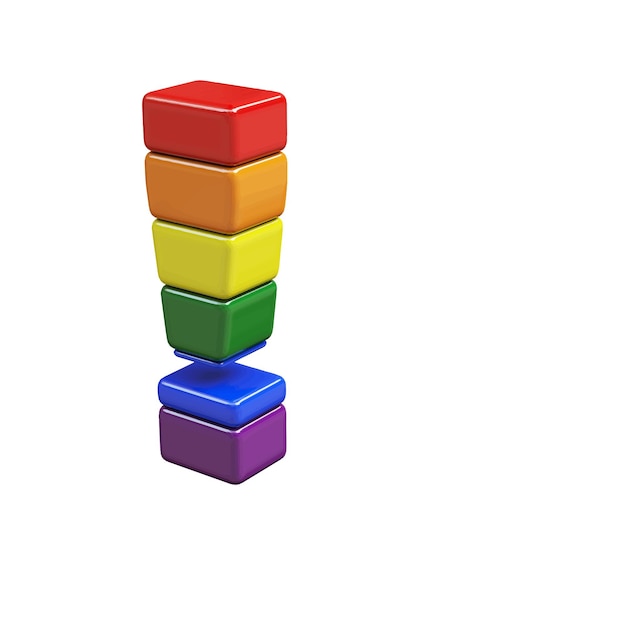 Symbol 3d aus lgbt-flaggenfarben