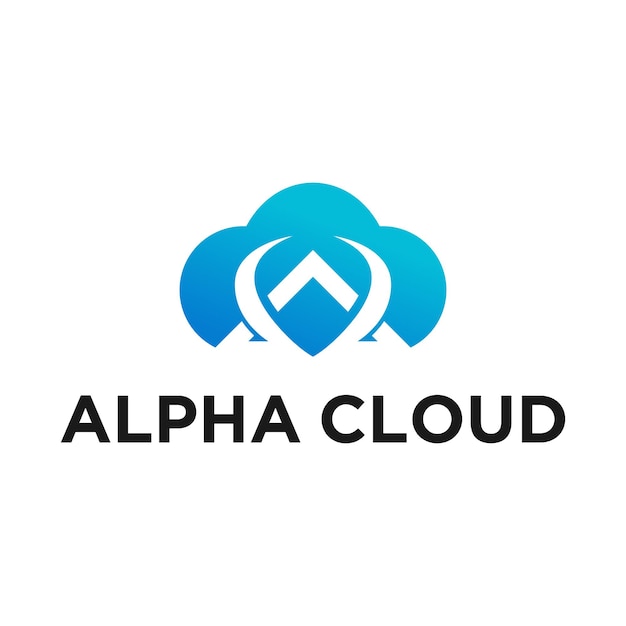 Vektor symbol alpha mit cloud-logo-design-vorlage