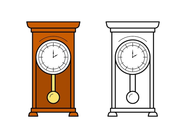 Symbol alte retro-standuhr vektor-illustration im linearen stil