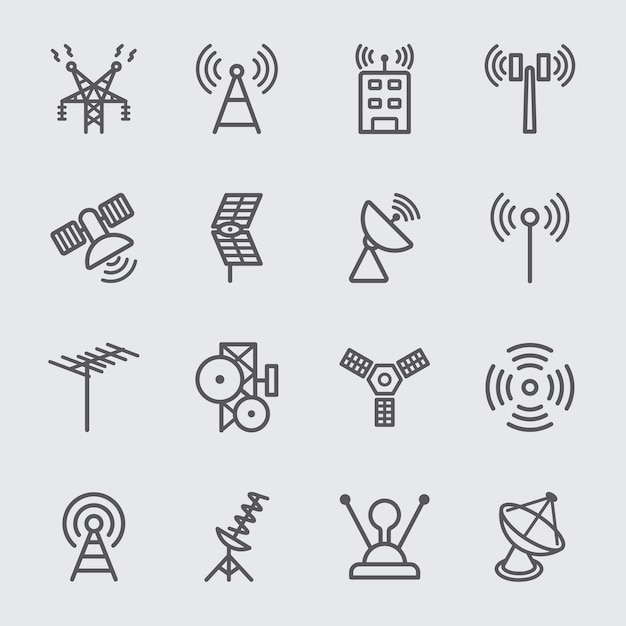 Symbol Antenne und Satellitensymbol