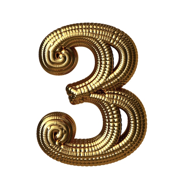 Vektor symbol aus goldkugeln nummer 3
