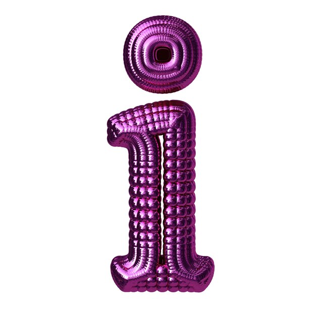 Symbol aus lila Kugeln Buchstabe i