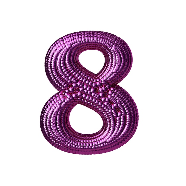 Vektor symbol aus lila luftballons nummer 8