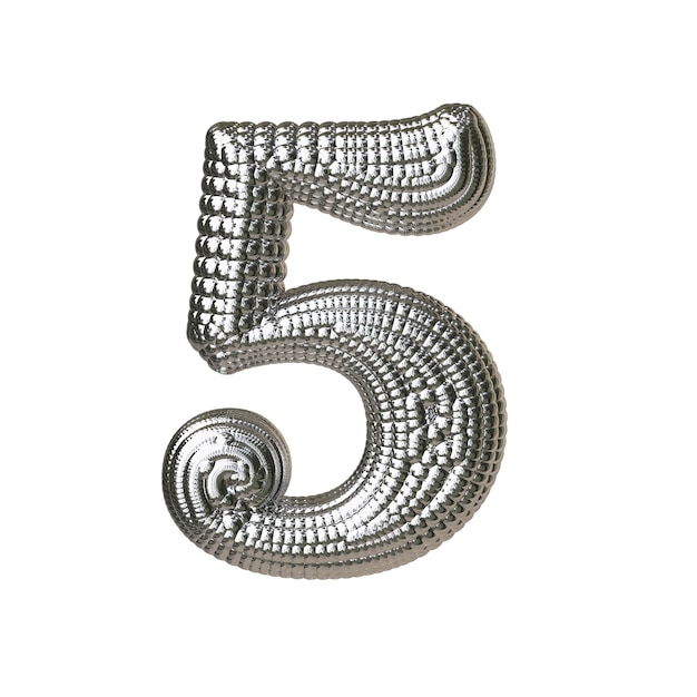 Symbol aus silbernen Kugeln Nummer 5