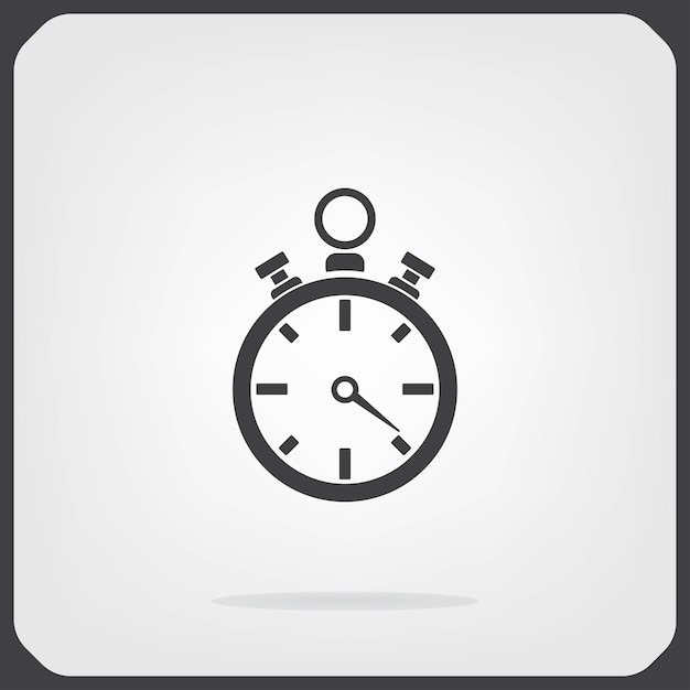 Symbol der Stoppuhr Vektor-Illustration auf grauem Hintergrund Eps 10