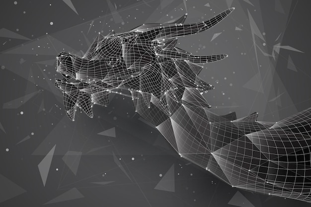 Symbol des chinesischen Neujahrs lange fliegende Drachendrachen-Vektor-3D-Illustration