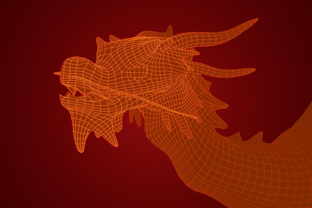 Symbol des chinesischen Neujahrs lange fliegende Drachendrachen-Vektor-3D-Illustration