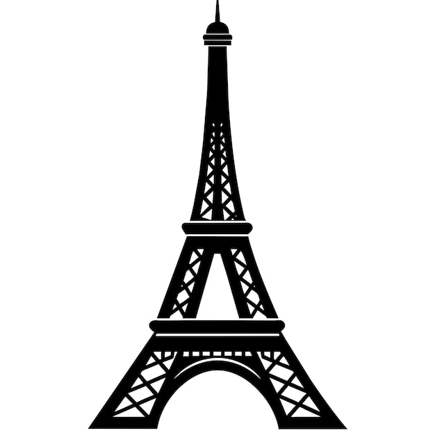 Symbol des Eiffelturms auf weißem Hintergrund 11