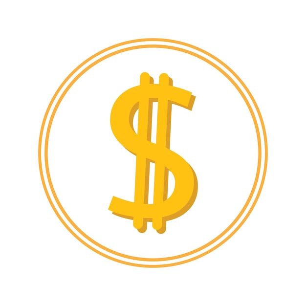 Vektor symbol dolar gold auf weißem hintergrund vektor