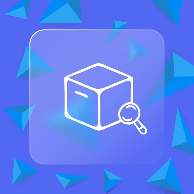 Symbol einer box verpackung versand lagerung lieferung container logistik handelskonzept glasmorphismus-stil vektorliniensymbol für unternehmen