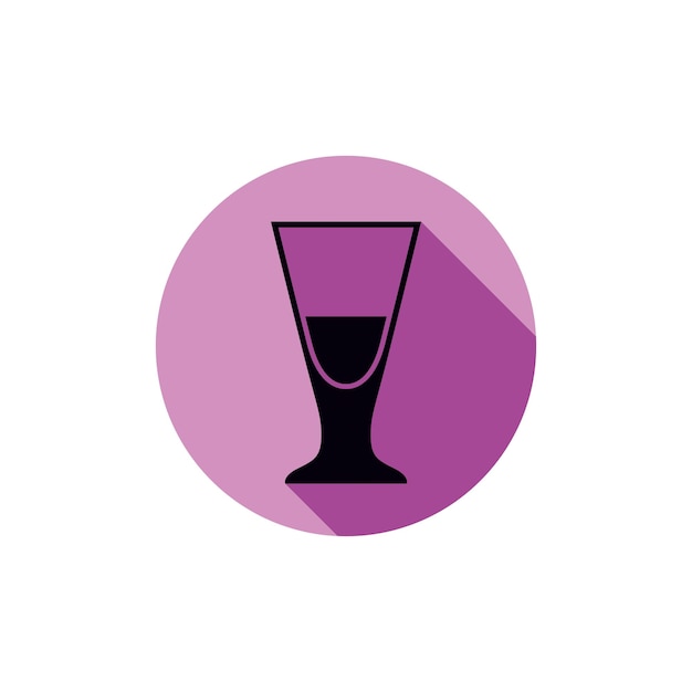 Symbol für alkoholische getränke, mischung oder cocktailglas im kreis platziert. bunte restaurants und cafés markenemblem.