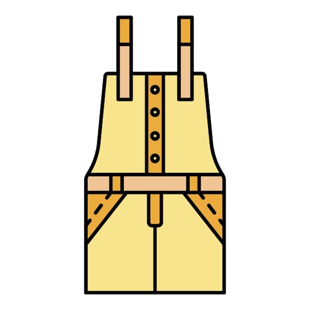Vektor symbol für arbeitskleidung umriss des vektorsymbols für arbeitskleidung in flacher, isolierter farbe auf weiß