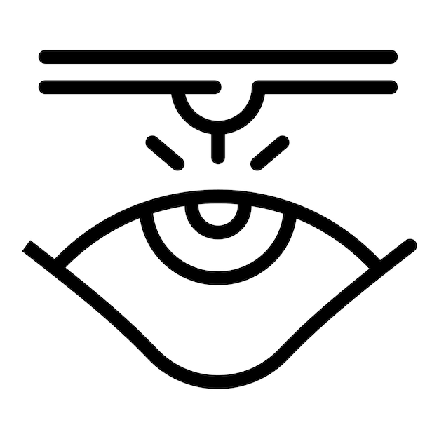 Symbol für Augenlaserchirurgie Umriss des Vektorsymbols für Augenlaserchirurgie für Webdesign isoliert auf weißem Hintergrund