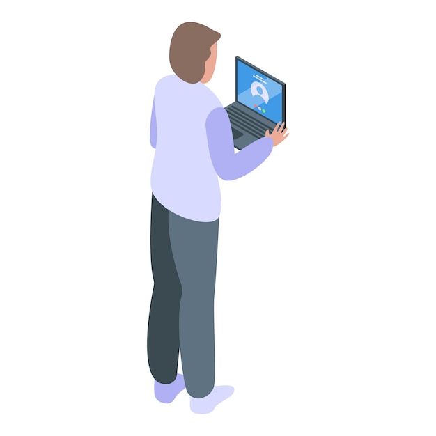 Symbol für Computerinteraktion Isometrische Darstellung des Vektorsymbols für Computerinteraktion für Webdesign isoliert auf weißem Hintergrund