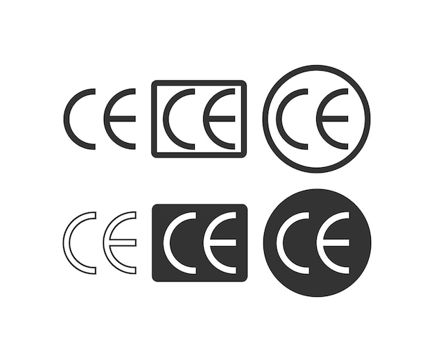 Vektor symbol für das ce-zeichen abbildung des konformitätszertifikats symbol produktetikett vektor