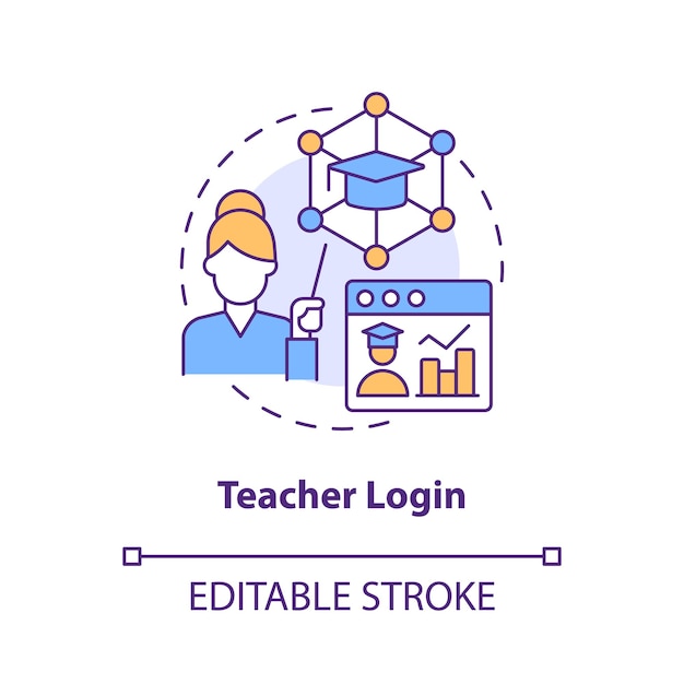 Symbol für das konzept des lehrer-logins