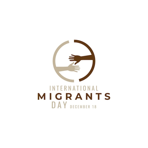 Symbol für das logo des internationalen migrantentages