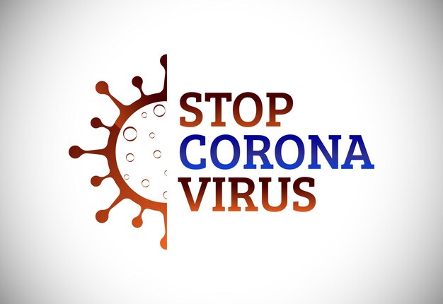 Symbol für das warnzeichen des corona-virus. covid-19, corona-virusinfektion emblem flache vektorgrafik.