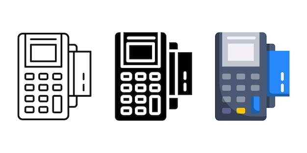 Symbol für das Zahlungsbankterminal in einem anderen Stil auf weißem Hintergrund