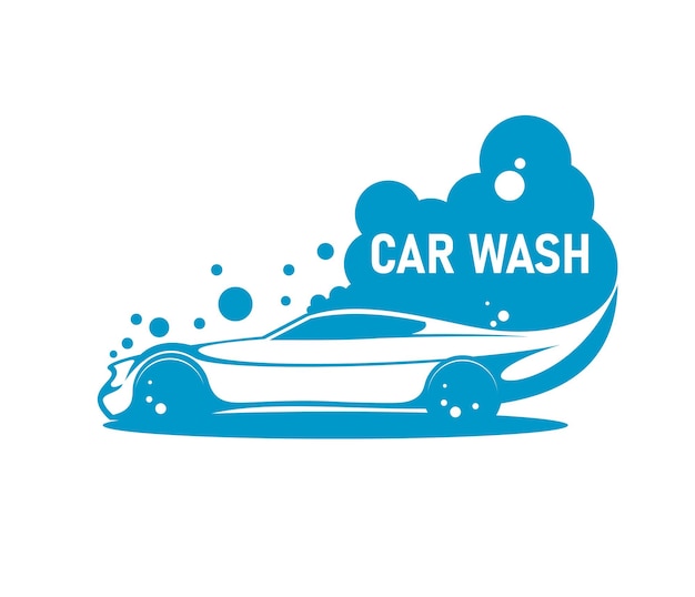 Symbol für den autowaschdienst reinigen sie die autowaschblasen
