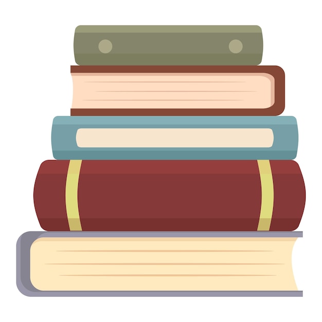 Symbol für den Cartoon-Vektor des Bücherstapels der Bibliothek. Studieren Sie die Schule und lernen Sie das Magazin