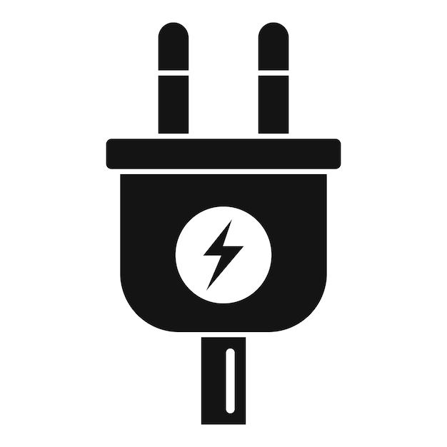 Vektor symbol für den elektrischen stecker des autos einfache illustration des vektorsymbols für den elektrischen stecker des autos für webdesign, isoliert auf weißem hintergrund