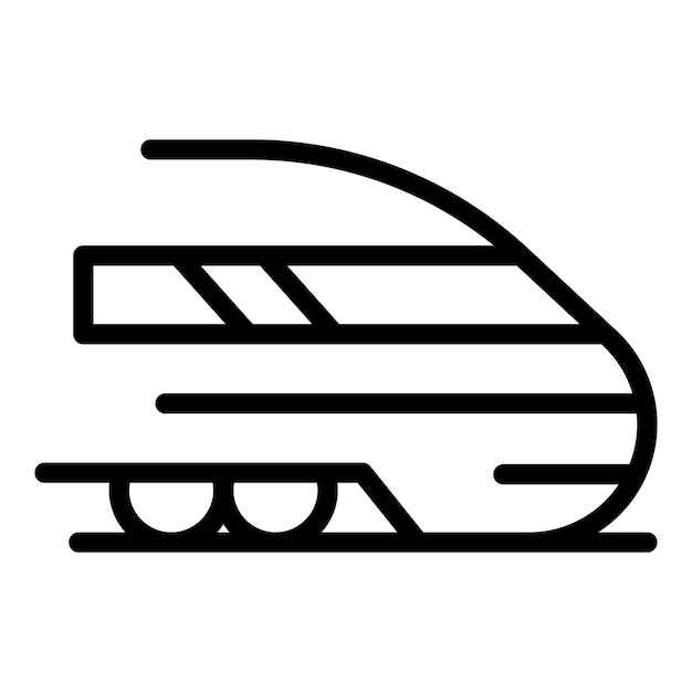 Symbol für den hochgeschwindigkeitszug der stadt umriss des vektorsymbols für den hochgeschwindigkeitszug der stadt für webdesign, isoliert auf weißem hintergrund
