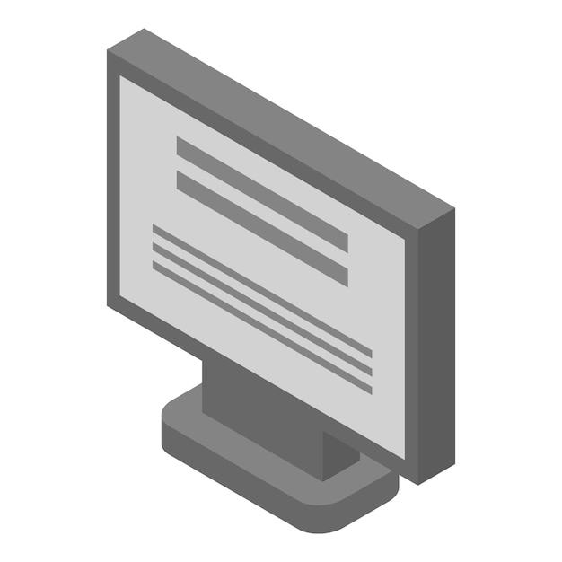 Symbol für den Oled-Computermonitor Isometrische Darstellung des Vektorsymbols für den Oled-Computermonitor für Webdesign, isoliert auf weißem Hintergrund