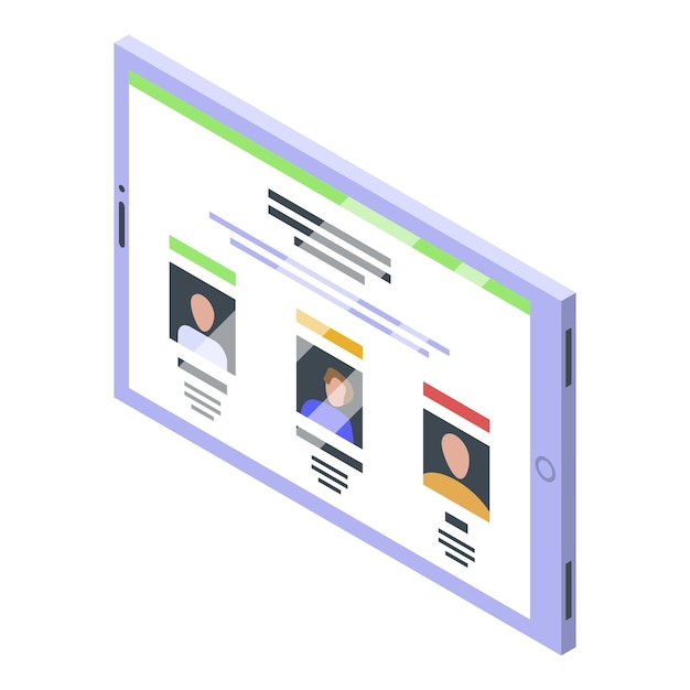 Vektor symbol für den ruf der tablet-werbung isometrisches vektorsymbol für den ruf der tablet-werbung für webdesign, isoliert auf weißem hintergrund